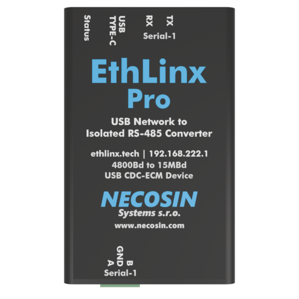 EthLinx Pro Top View - High-speed RS-485 USB network data converter